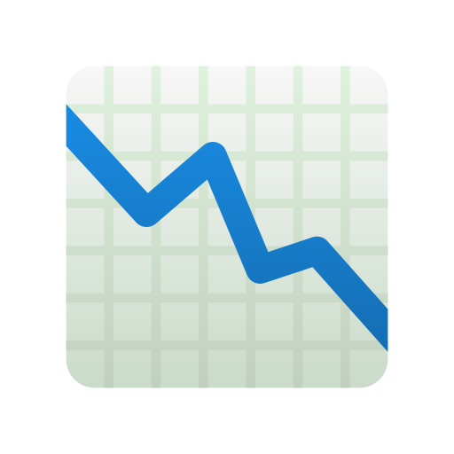 grafico con andamento negativo as rendered by Icons8