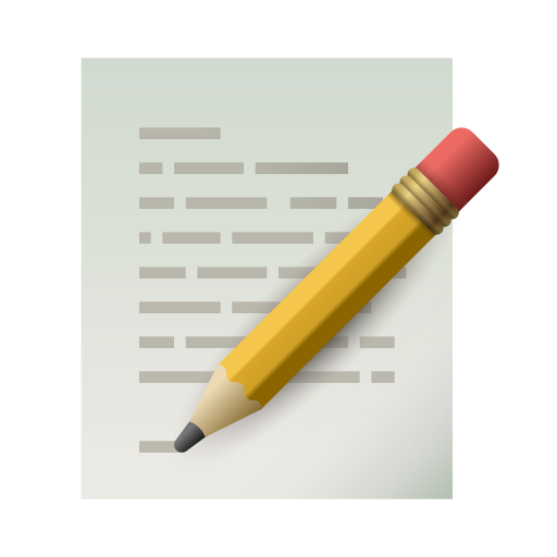 Papier und Bleistift as rendered by Icons8