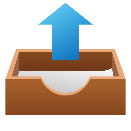 outbox tray as rendered by Icons8