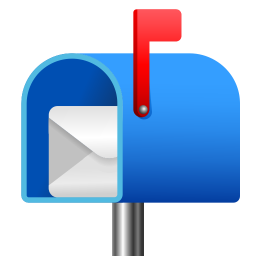 open mailbox with raised flag as rendered by Icons8