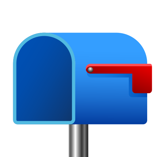 open mailbox with lowered flag as rendered by Icons8