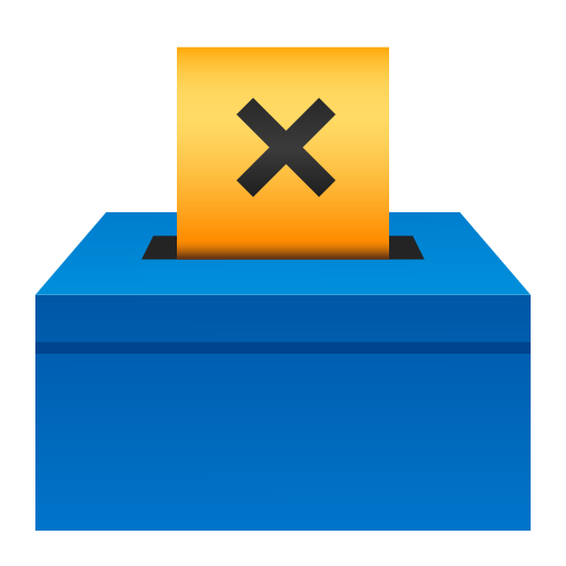 ballot box with ballot as rendered by Icons8