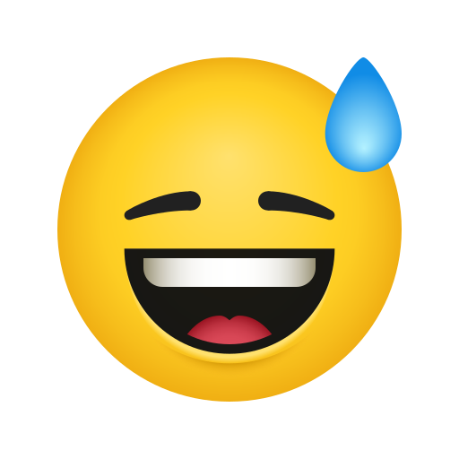 Grinning Face with Sweat, the design in this release