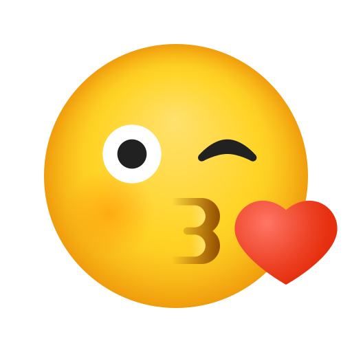 face blowing a kiss as rendered by Icons8