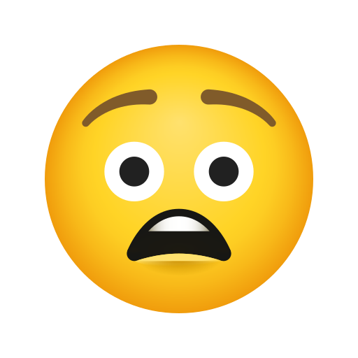 anguished face as rendered by Icons8