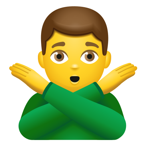 man gesturing NO as rendered by Icons8