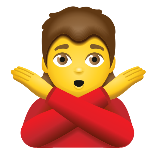 person gesturing NO as rendered by Icons8