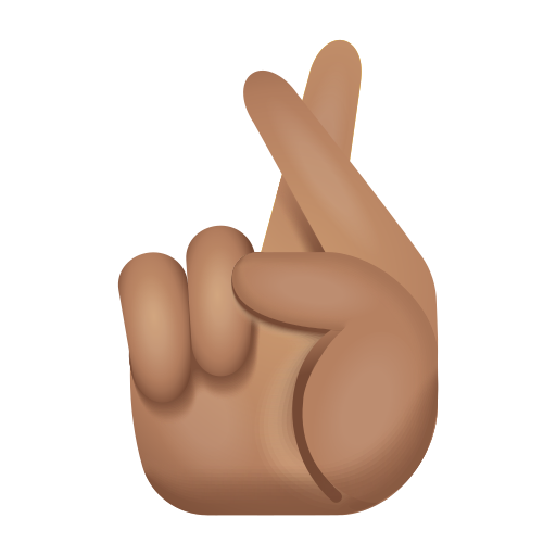 crossed fingers: medium skin tone as rendered by Icons8