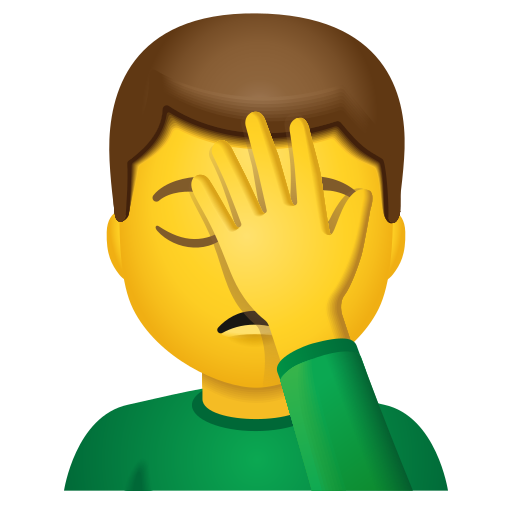 man facepalming as rendered by Icons8