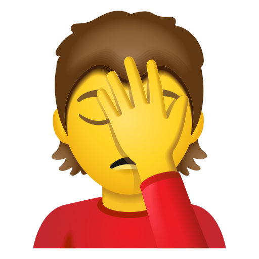 person facepalming as rendered by Icons8