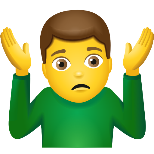 man shrugging as rendered by Icons8