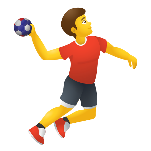 man playing handball as rendered by Icons8