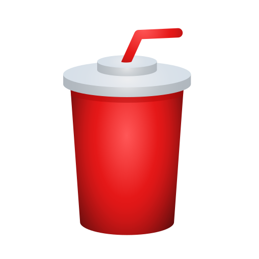 cup with straw as rendered by Icons8