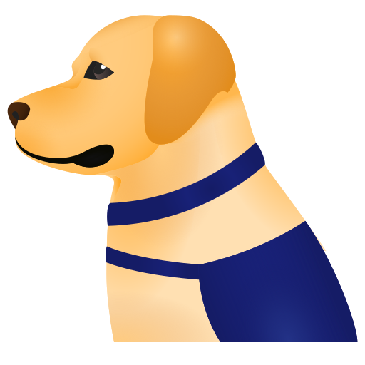 guide dog as rendered by Icons8