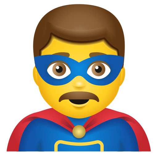 man superhero as rendered by Icons8