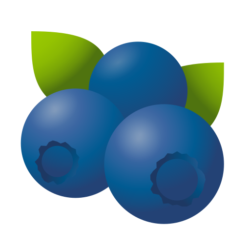 blueberries as rendered by Icons8