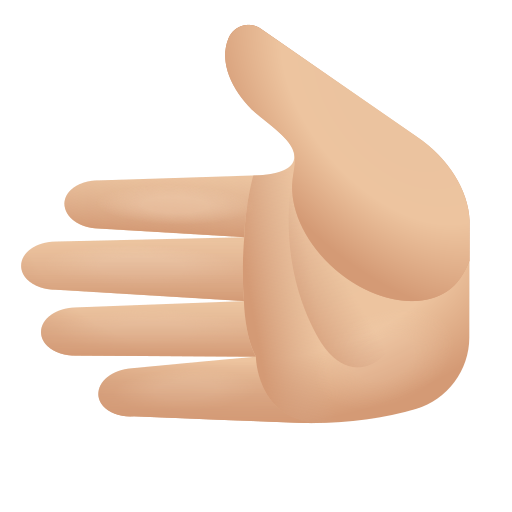 leftwards hand: light skin tone as rendered by Icons8