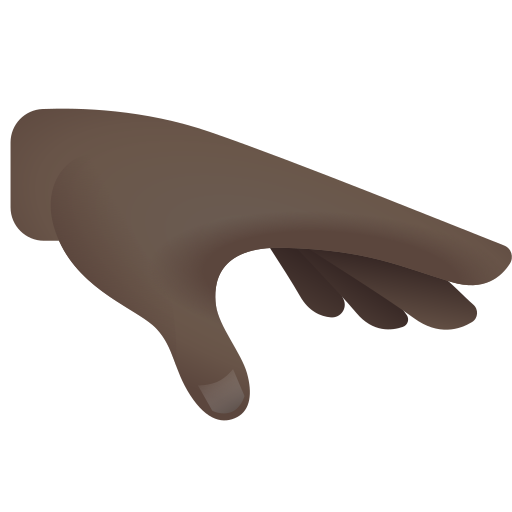 mano con la palma hacia abajo: tono de piel oscuro as rendered by Icons8