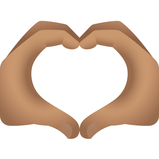 heart hands: medium skin tone as rendered by Icons8