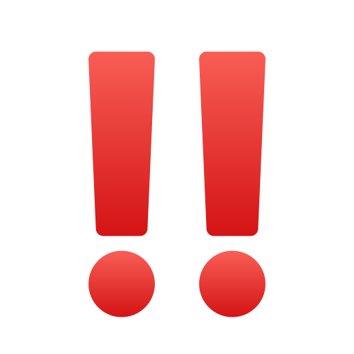 double exclamation mark as rendered by Icons8