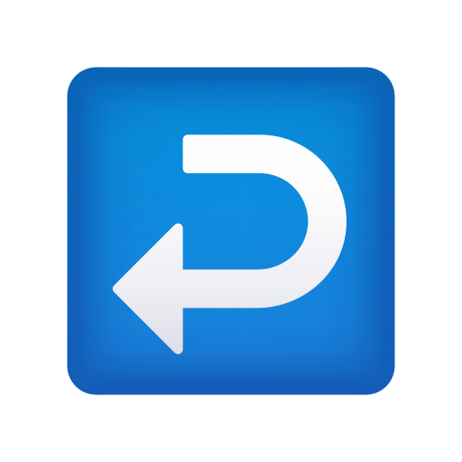 right arrow curving left as rendered by Icons8
