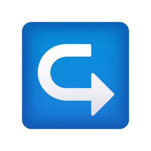 left arrow curving right as rendered by Icons8