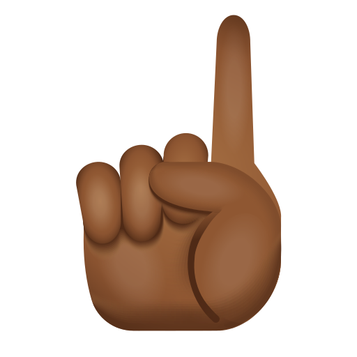 index pointing up: medium-dark skin tone as rendered by Icons8