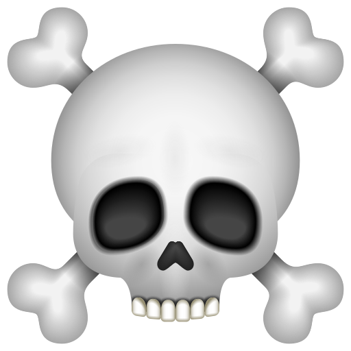 teschio con ossa incrociate as rendered by Icons8