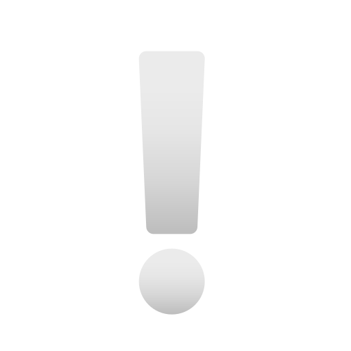 white exclamation mark as rendered by Icons8