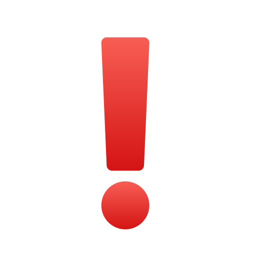 punto esclamativo rosso as rendered by Icons8