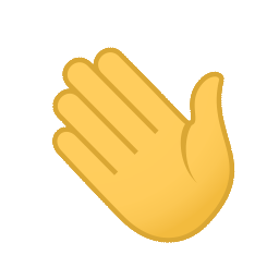 Waving Hand as drawn by JoyPixels Animations in 1.0
