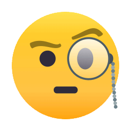 Face with Monocle as drawn by JoyPixels Animations in 1.0