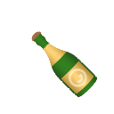 Bottle with Popping Cork as drawn by JoyPixels Animations in 2.0
