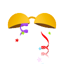 Confetti Ball as drawn by JoyPixels Animations in 2.0