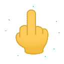 Middle Finger as drawn by JoyPixels Animations in 2.0