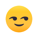 Smirking Face as drawn by JoyPixels Animations in 2.0