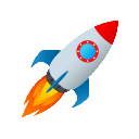 Rocket as drawn by JoyPixels Animations in 2.0