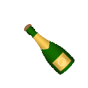 Bottle with Popping Cork as drawn by JoyPixels Animations in 3.5