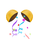 Confetti Ball as drawn by JoyPixels Animations in 3.5