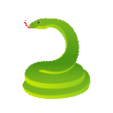 Snake as drawn by JoyPixels Animations in 3.5