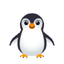 Penguin as drawn by JoyPixels Animations in 3.5