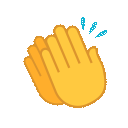 Clapping Hands as drawn by JoyPixels Animations in 3.5