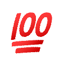 100 درجة as rendered by JoyPixels Animations