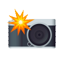 Camera with Flash as drawn by JoyPixels Animations in 3.5