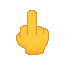 Middle Finger as drawn by JoyPixels Animations in 3.5
