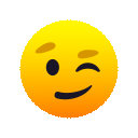 zwinkerndes Gesicht as rendered by JoyPixels Animations