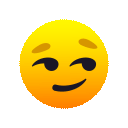 Smirking Face as drawn by JoyPixels Animations in 3.5