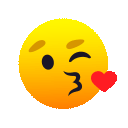 face blowing a kiss as rendered by JoyPixels Animations