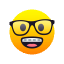 faccina nerd as rendered by JoyPixels Animations
