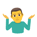 man shrugging as rendered by JoyPixels Animations